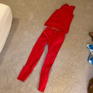 Fabletics red workout set